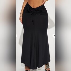Fashion Nova Black Ruched Front Maxi Skirt 3x